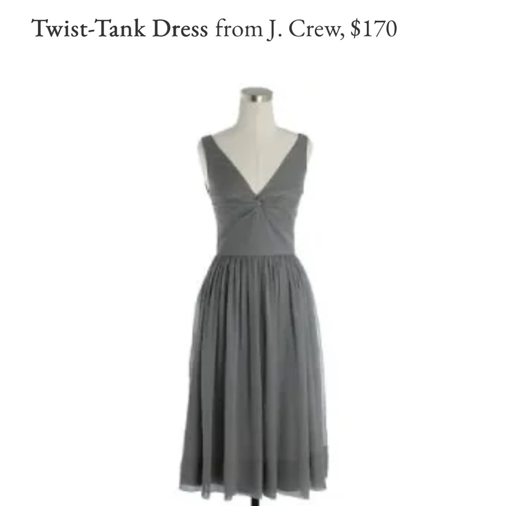 J. Crew Gray Twist-Tank Dress